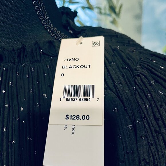 French Connection Womens Black Pleated Above Knee Shift Dress (NWT) - Picture 9 of 9